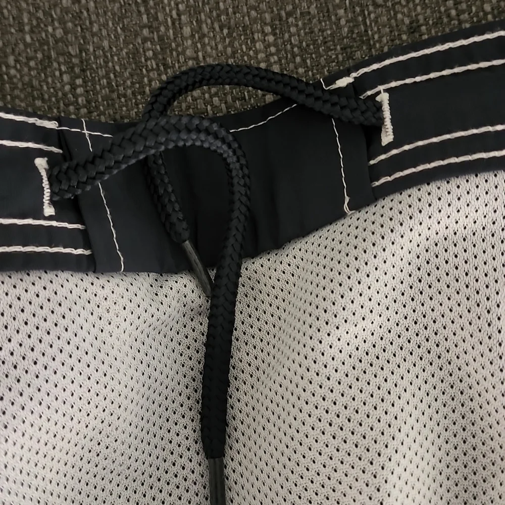 LANDS END Navy Board Shorts S 8 9 Swim Trunks Boys Cargo Short Hybrid